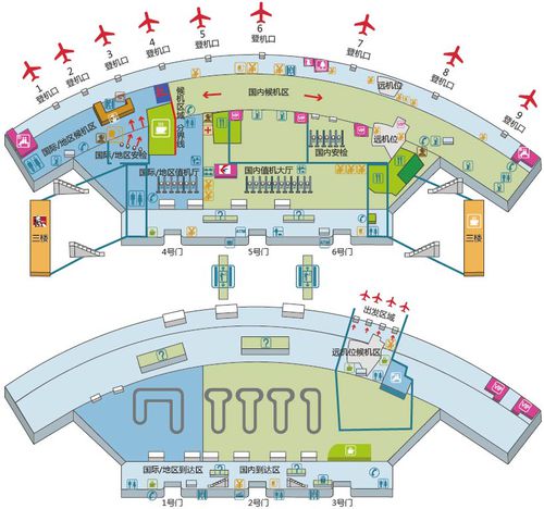 宁波栎社国际机场候机厅平面图